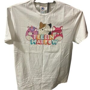 White Tee with Colorful Animal Graphic